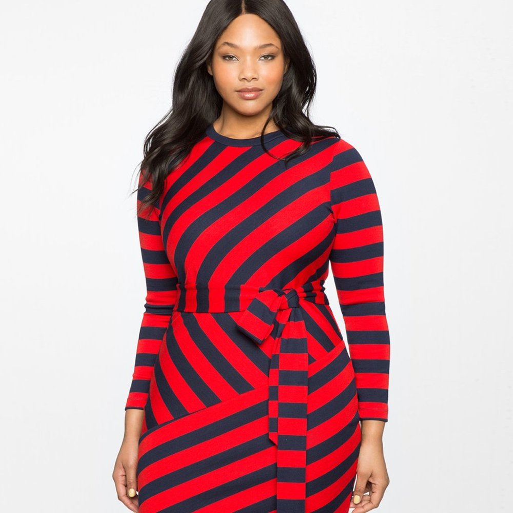 Eloquii Blocked Stripe Dress